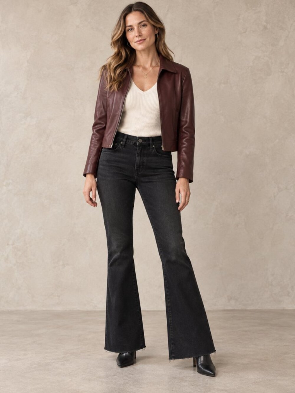 FRAME Le Easy Flare Black Finn Raw Hem Stretch Jeans Size 26